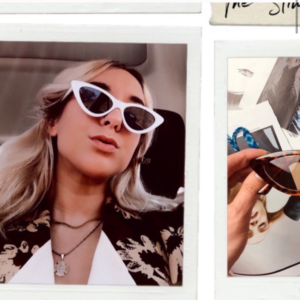 White fashion glasses